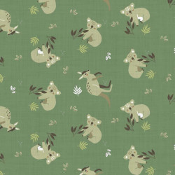 Printed Cotton WALLY Rosemary / Beige